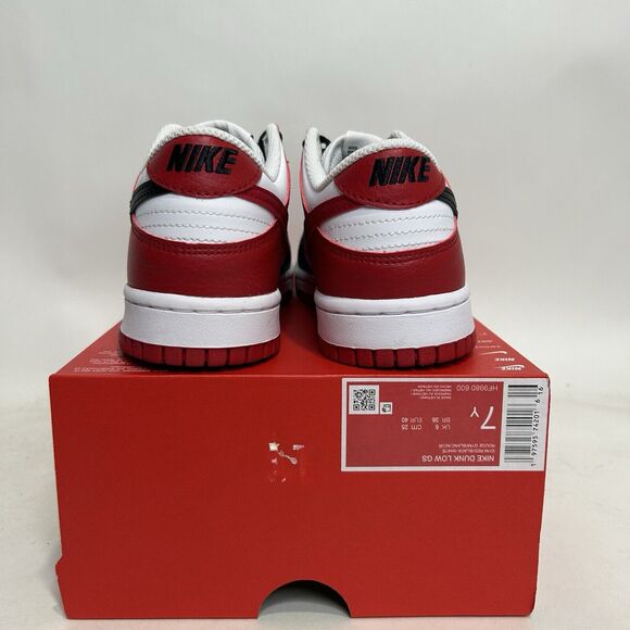 Nike Dunk Low GS “Chicago Black Toe/White Gym Red" 2024 - Picture 4 of 6